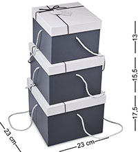 WF-196-A Набор коробок из 3 шт, серый