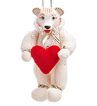 RK-878 Кукла подвесная «Белый медвежонок с сердечком»